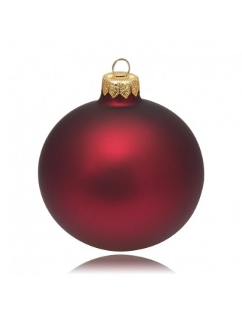 KOULE, SKLENĚNÁ, HLADKÁ, BORDÓ, MAT, BEZ DEKORU