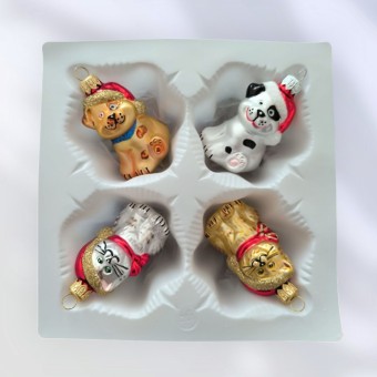 SORTIMENT FOREM, 2x KOČKA + 2x PES, mat, barevný, dekor