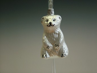 MEDVĚD SEDÍCÍ, FORMA, BÍLÝ, MAT, DEKOR