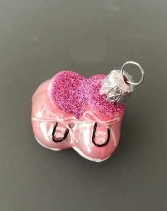 BOTIČKY RŮŽOVÉ, skleněné, forma, barevný dekor