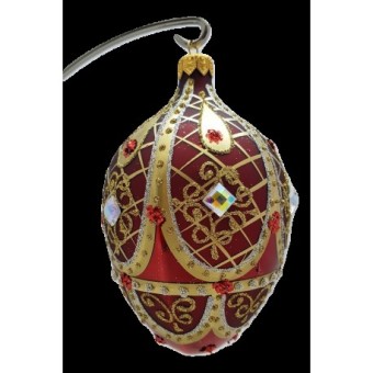 VEJCE VELKÉ, skleněné, forma, bordó, bohatě zdobený dekor