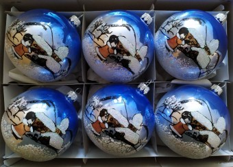 KOULE, SKLENĚNÁ, HLADKÁ, PORCELÁN, BAREVNÝ DEKOR