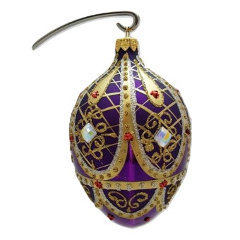 VEJCE VELKÉ, skleněné, forma, fialové, bohatě zdobený dekor