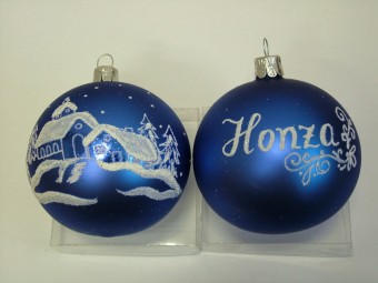 KOULE TM. MODRÁ, MAT, CHALOUPKA, BÍLÝ POSYP