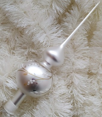 ŠPICE 1-KULOVÁ, HLADKÁ, BÍLÁ, MAT, MALOVANÝ VĚTVIČKOVÝ DEKOR