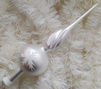 ŠPICE 1-KULOVÁ, HLADKÁ, BÍLÁ, MAT, KROUCENÁ VĚŽIČKA, BÍLÝ DEKOR