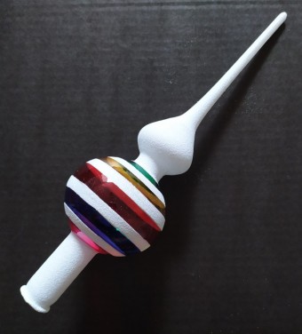 ŠPICE 1-KULOVÁ, průhledná, hladká, barva ass, lesk, bílý dekor