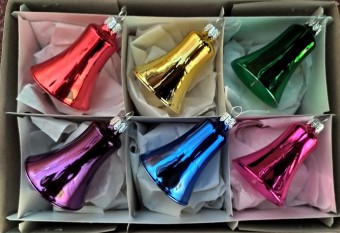 ZVONEK, SKLENĚNÁ OZDOBA, BARVA ASS, BEZ DEKORU