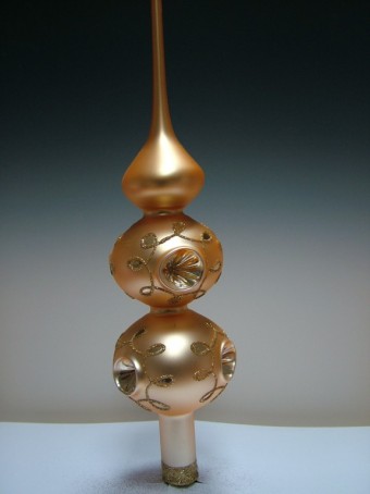 ŠPICE 2-KULOVÁ PÍCHANÁ, ZLATÁ, MAT, DEKOR