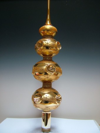 ŠPICE 3-KULOVÁ PÍCHANÁ, ZLATÁ, LESK, DEKOR