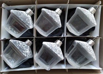 LUCERNA HRANATÁ, bílá, průhledná, mat, dekor