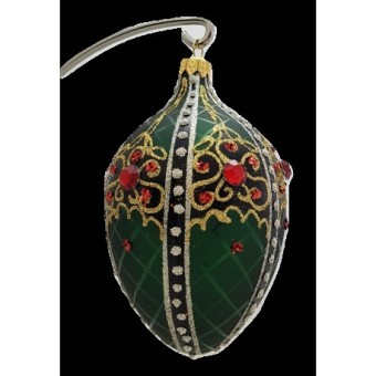 VEJCE VELKÉ, skleněné, forma, tmavě zelené, dekor s krajkou