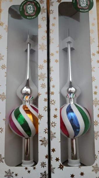 ŠPICE 1-KULOVÁ, stříbrná, barevná, lesk, retro