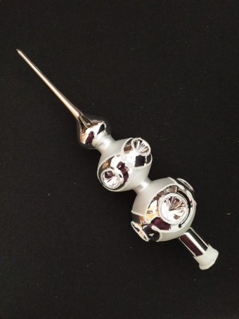 ŠPICE 2-KULOVÁ PÍCHANÁ, STŘÍBRNÁ, LESK, DEKOR