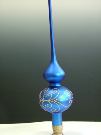 ŠPICE 1-KULOVÁ, TMAVĚ MODRÁ, MAT, ZLATÝ DEKOR