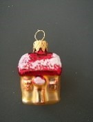 DOMEČEK, skleněný, forma, barevný dekor