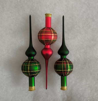 ŠPICE 1-KULOVÁ, skleněná, barevný mat, dekor káro