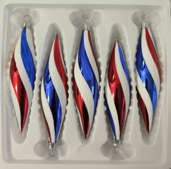 RAKETA, skleněná, barevná, retro dekor