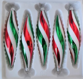 RAKETA, skleněná, barevná, retro dekor