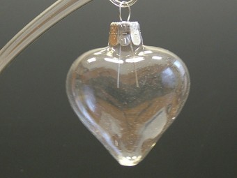 SRDCE VELKÉ, skleněné, forma, čiré, bez dekoru