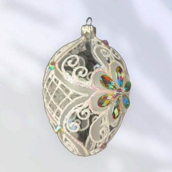 VEJCE VELKÉ, skleněné, forma, čiré, bohatě zdobený dekor