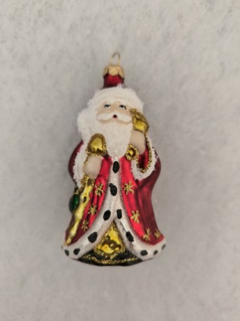 MIKULÁŠ SE ZVONCEM, forma, skleněná, barevný dekor