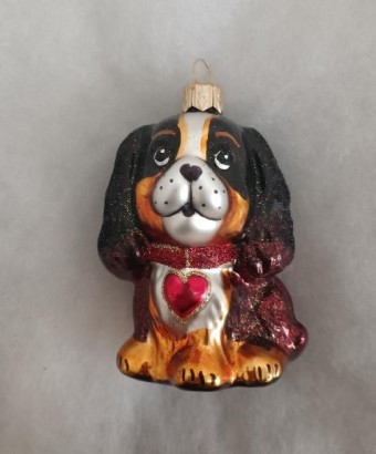 PES VELKÝ TMAVÝ, skleněný, forma