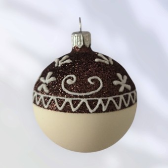 KOULE MARCIPÁN, skleněná vánoční ozdoba