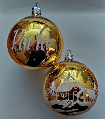 KOULE ZLATÁ, LESK, CHALOUPKA, BÍLÝ POSYP